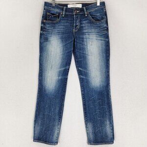 Abercrombie Fitch Jeans Womens 6 28 Blue Perfect Stretch Straight Leg Button Fly